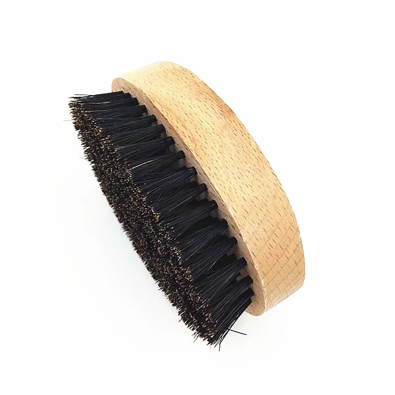 

Beard Brush OEM Customized Logo Available Natural Wooden 100% boars bristles men wooden beard brush, Natural color