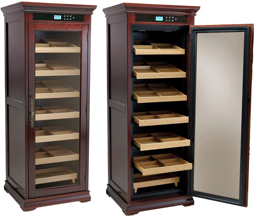 Cedar Electronic Oak Wood Cigar Cooler Cabinet Tobacco Products Humidifier ElectronicWooden Cigar Humidor Cabinet