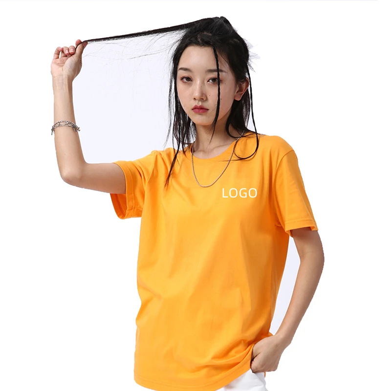 

MT-P90 Pure cotton short sleeve solid color wholesale advertising cultural shirt embroidery logo solid color t-shirt