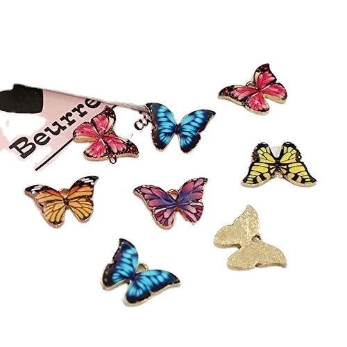 

DIY fashion cute alloy butterfly pendant 15X21MM Butterfly pendant,Colourful enamel butterfly charm