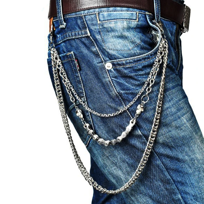 Fashion New Design Punk Pants Chains Hip-hop Pants Chain Men Trousers ...