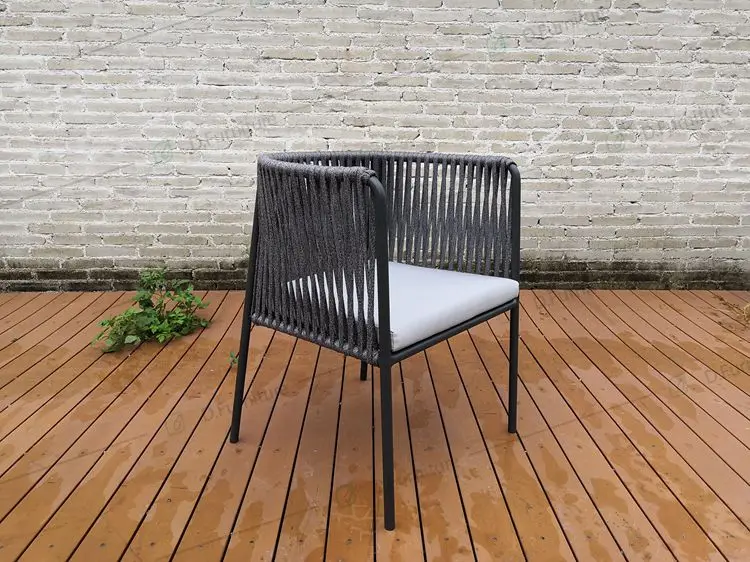 High Quality Garden Outdoor Furniture Modern Aluminum Rattan Dining Chair