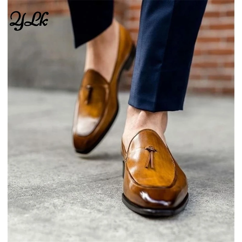 

Men's shoes spring 2021 low heels men's shoes shallow business shoes drop shipping, Brown