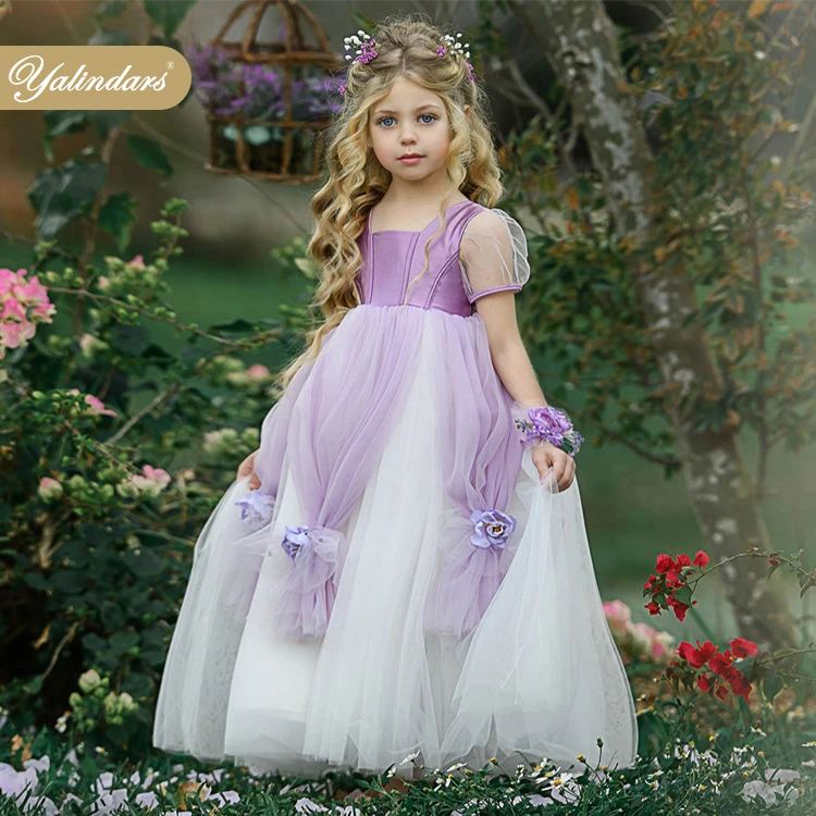 

New Girls Fancy Sofia Princess Costume Deluxe Cosplay Dress Up Birthday Party Cos Dress For Kid, Lilac