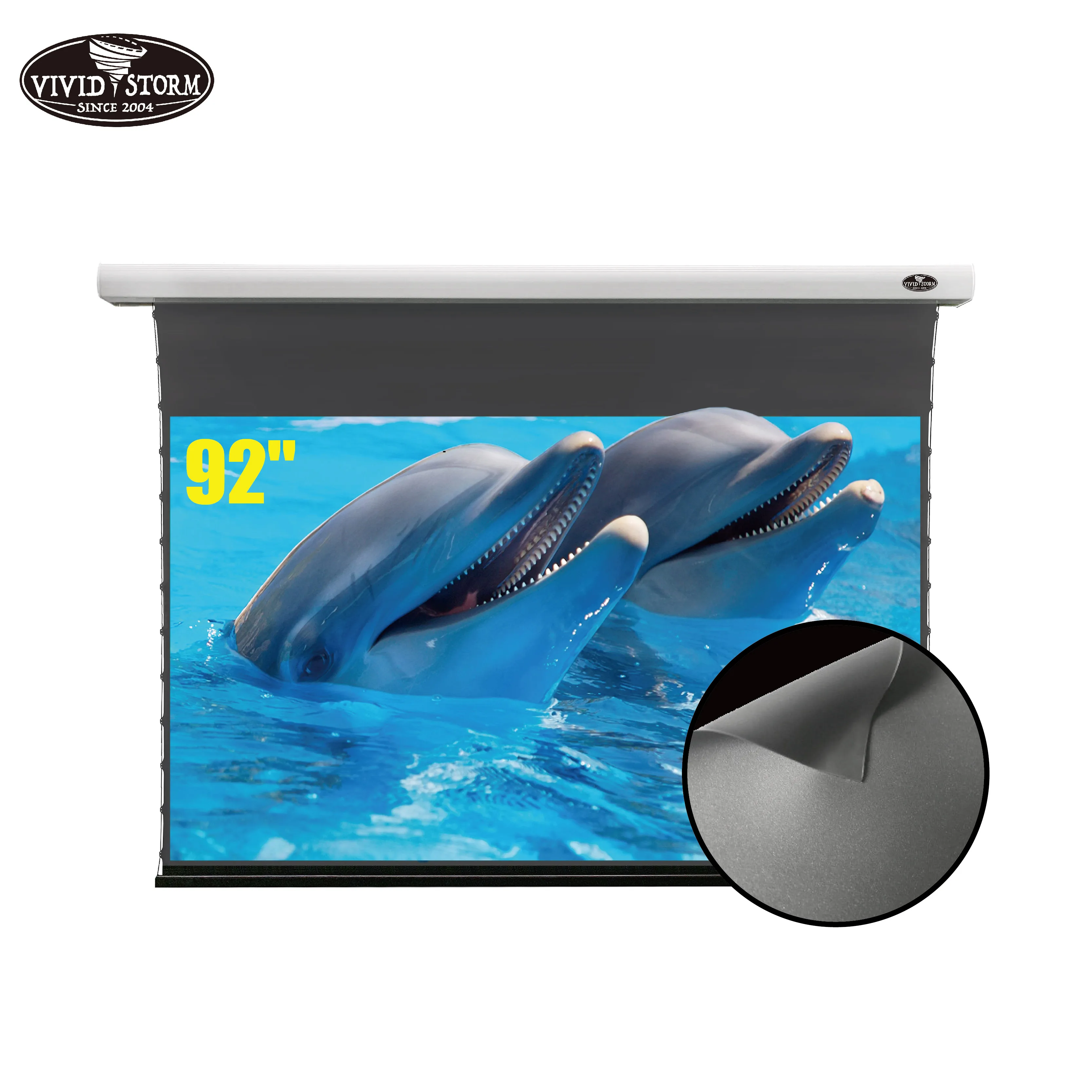 

VIVIDSTORM 92 inch Slimline automatic Tab-tensioned hanging projector screen home theater movie portable 4k hdl ALR