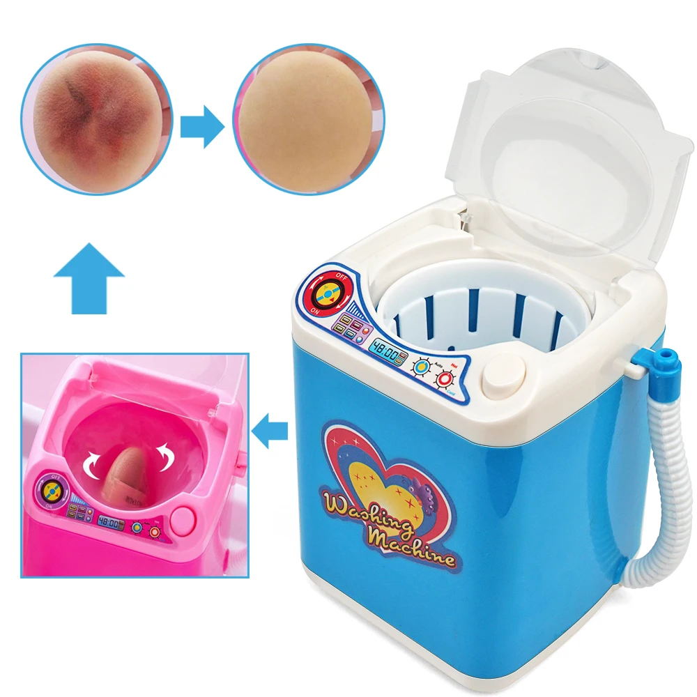 

Makeup Brush Sponge Washing Machine Cleaner Device Plastic Mini Automatic, Pink, blue, black