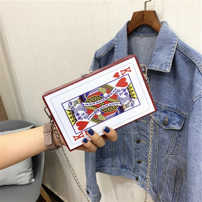 

ON-H94 The new queen of cards trendy purses and handbags chain purse handbag