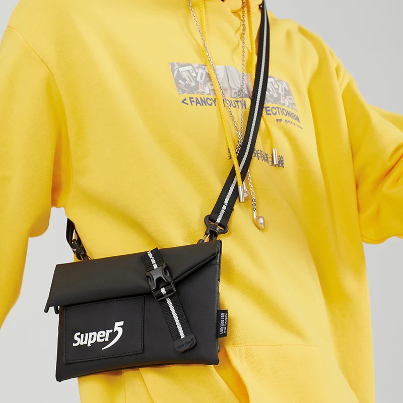 

Super Five Waterproof Light Weight Portable Women Man Lady Cross Body Bag Single Shoulder Fashion crossbody Chest Bag men, Black/grey/blue/orange
