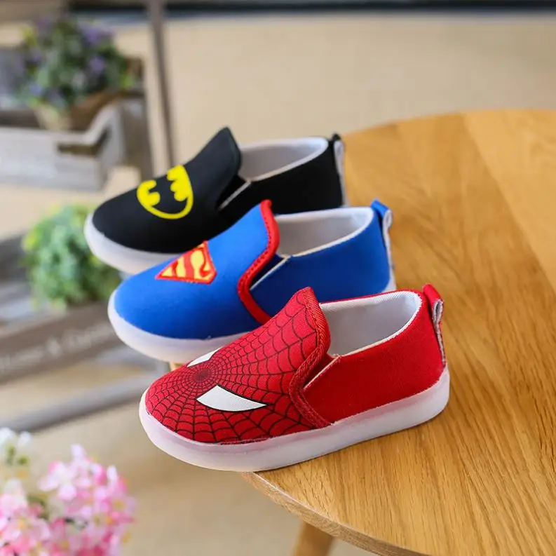

2021 Kids High Quality LED light Non-slip toddler Cartoon single shoes MS316