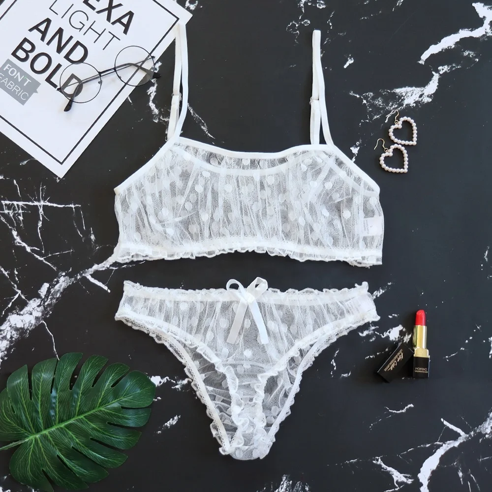 

Erotic Women Underwear 2 Piece Set Transparent Sexy White Transparent Lingerie, Black,white,wine