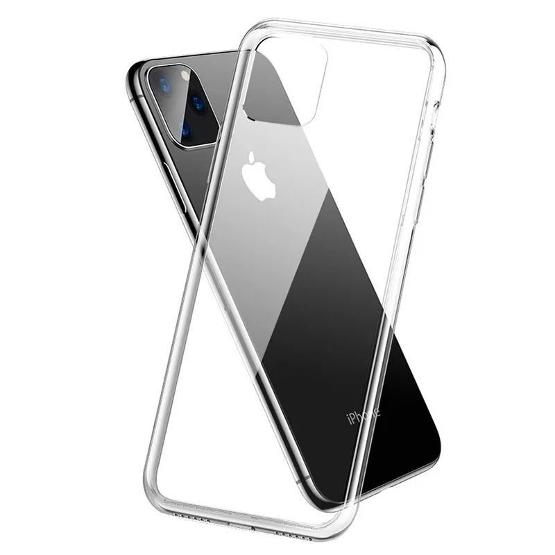 

TPU Soft Edge Acrylic Hard Bottom Groove Phone Case for DIY, Transparent