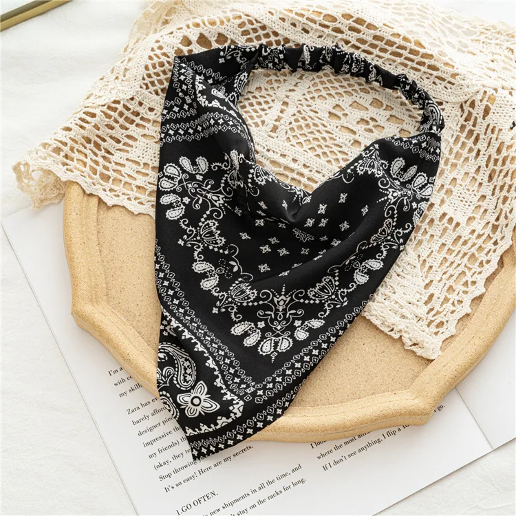 Chiffon Turban Head Kerchief Scarf Floral Hair Bandanas Triangle Head ...