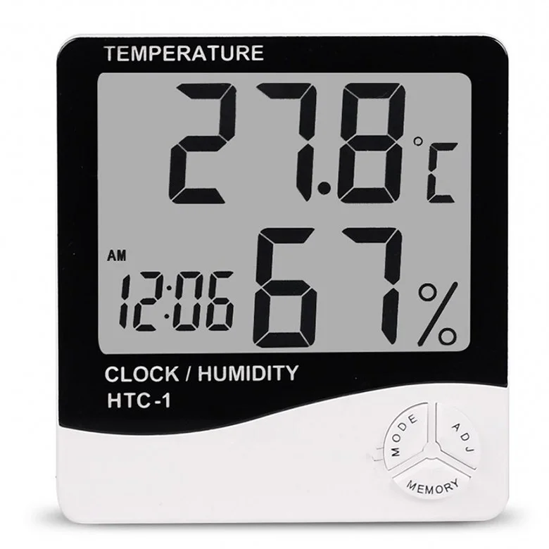 

Htc-1 Multifunction Digital Display Indoor Temperature and Humidity Gauge Meter Thermometer Hygrometer Monitor White Color