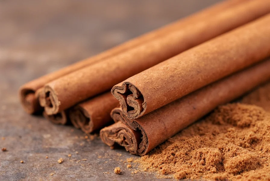 Visual comparison of Ceylon cinnamon sticks versus Cassia cinnamon sticks showing the layered structure of Ceylon versus the thick single layer of Cassia