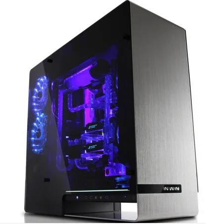 

INWIN All-Aluminum Case E-ATX PC Case For Water Cooling Side Panel Window PC DIY Gamer Cabinet, Silver