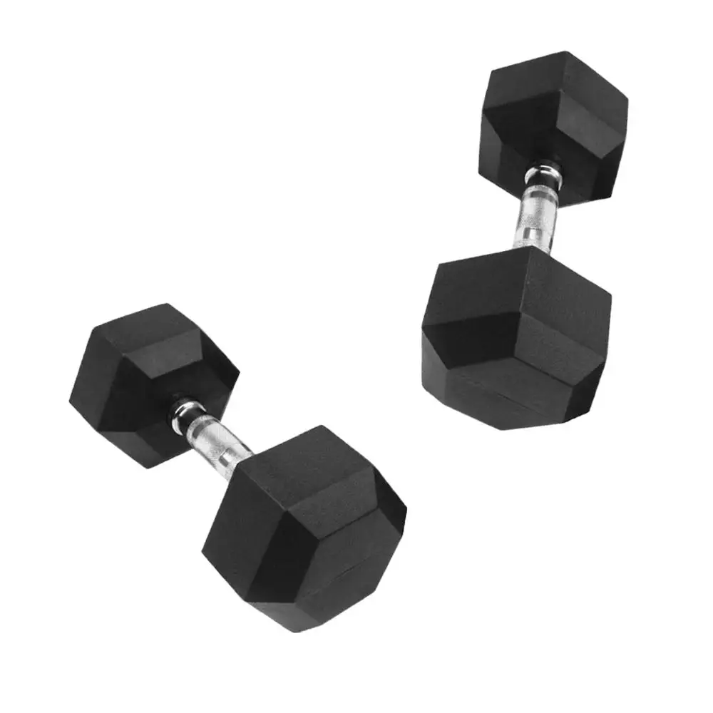 

2-30 KG Barbell Weights Hex Rubber Cover Dumbbell with Metal Handle for Strength Training