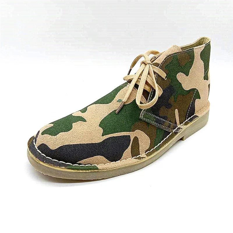 

Mens Shoes Casual camouflage Suede Leather cheap price stock Men desert boots for England style