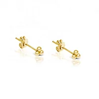 

LOZRUNVE Gold Plated Tiny Three Ball Stud Earring Silver 925