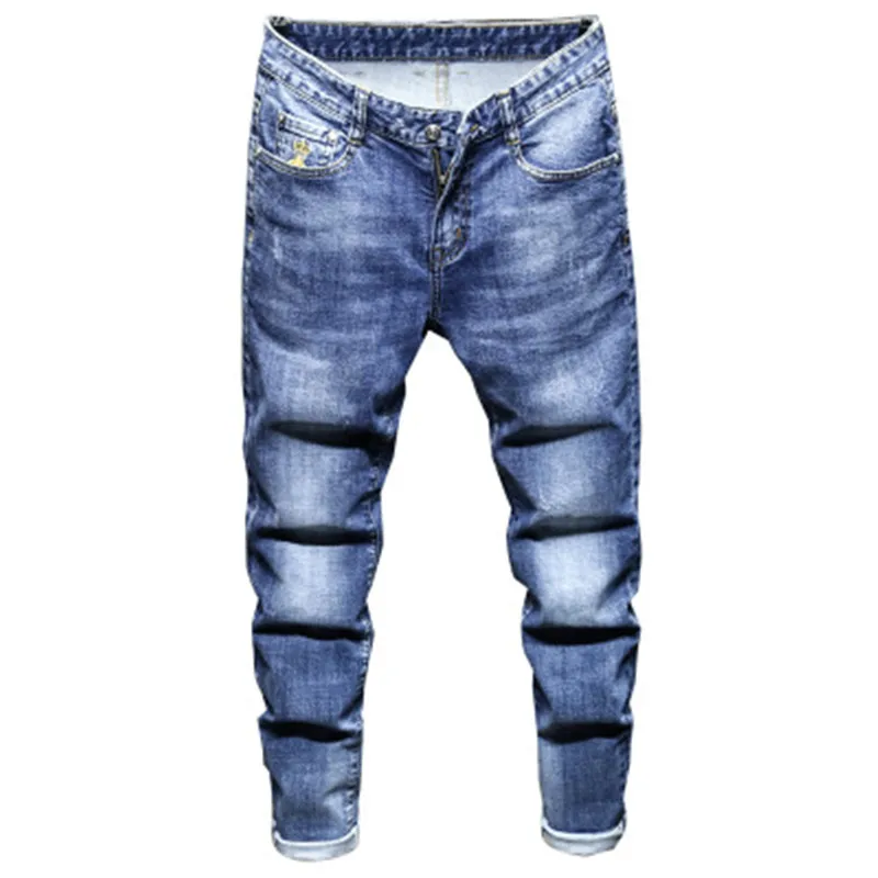 

Men jeans Fashion Casual Men's Pattern Pencil Pants Spring Autumn Pants New embroidery Men's Jeans, Customized color