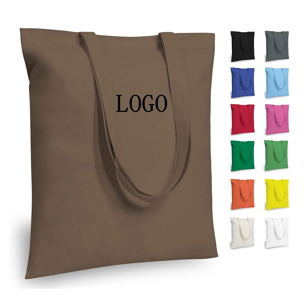 

Reusable Grocery Fabric Blank Tote Bags Natural Cotton Gift Bag for DIY Crafts Wedding, Birthday, Promotion Giveaways, Any color from our color card