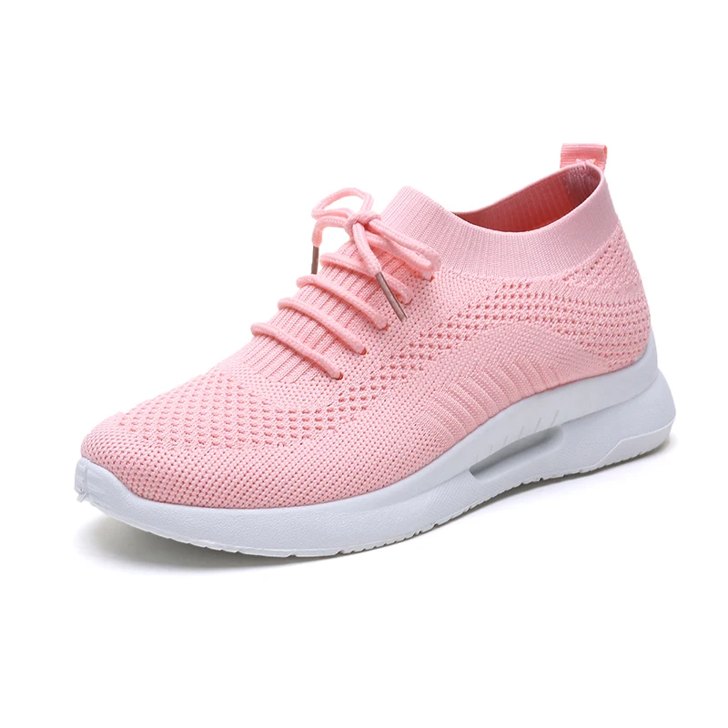 

2020 fly knit non slip black white pink Women Sneakers sports Ladies Shoes, Custom (black &white black&red)