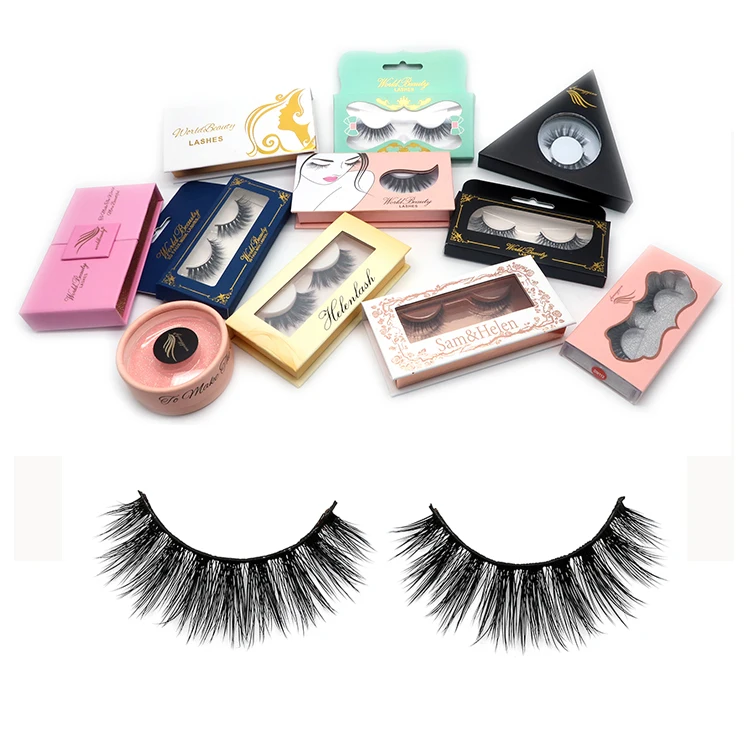 

worldbeauty Faux 3d 5d wholesale Private Label strip real fluffy 25mm Mink eyelash vendors, Black