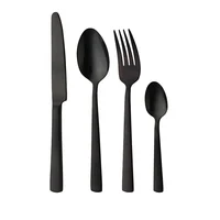 

FDA Hotel Fancy Black color PVD Stainless Steel Titanium Cutlery Set 24 pcs