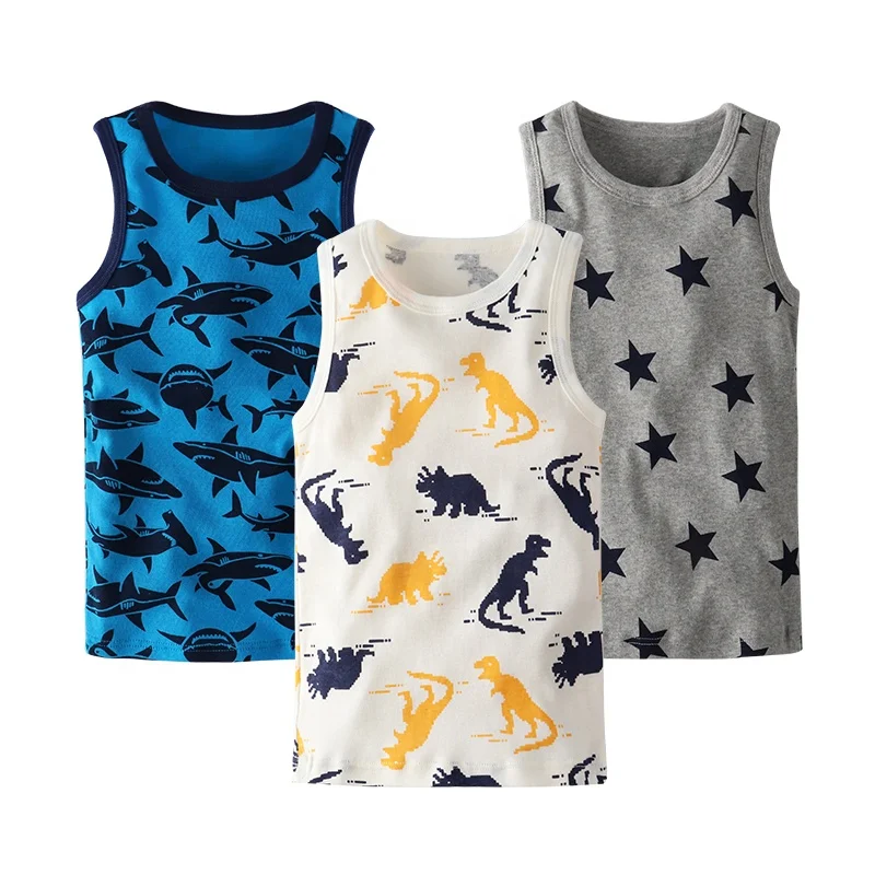 

Cheap Outerwear Baby summer vest High Quality Cotton boys vest Simple boys printing O-Neck vest, Picture