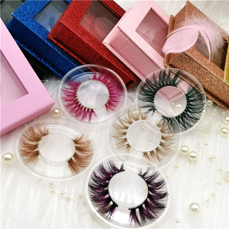 

Free Sample Wholesale Faux Mink Lashes box Private Label Dramatic mink 25 mm lashes, Black color