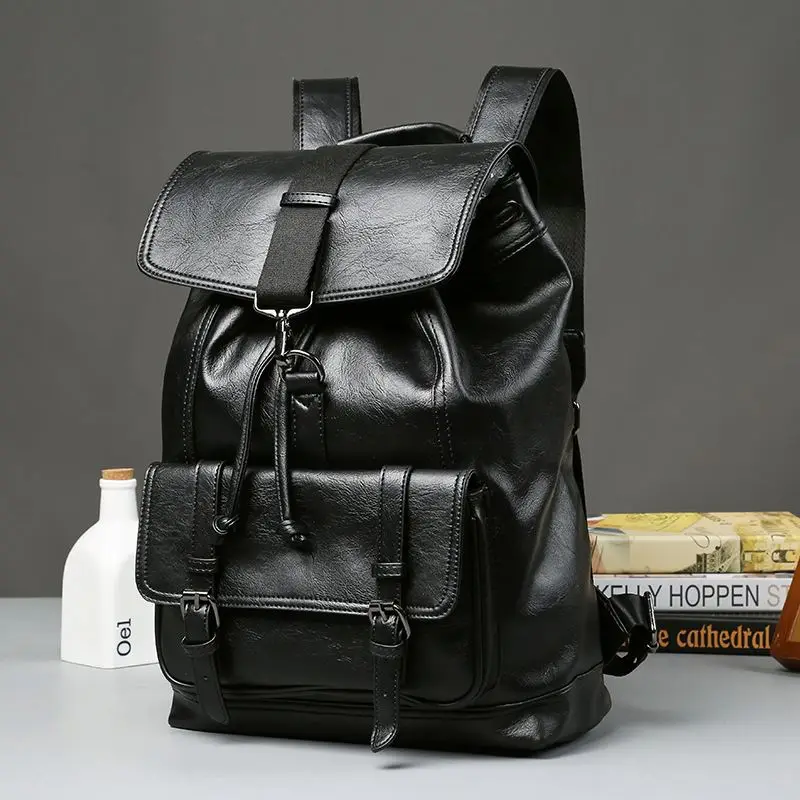 

Trendy Custom Men Leather Backpack Bags Fashion Luxury Waterproof College School Backpack Back Pack, Customized color