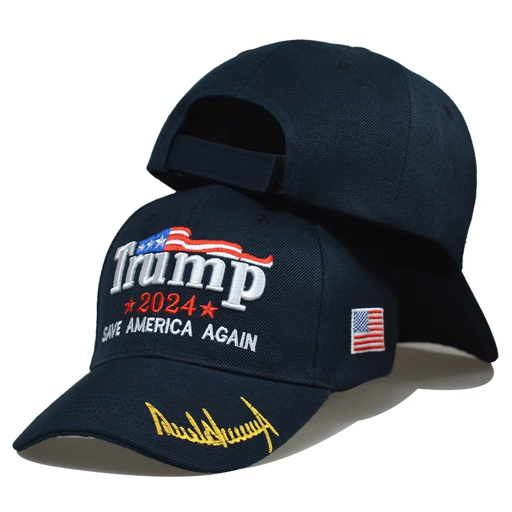 

USA Free Shipping New Design Trump 2024 Acrylic Baseball Hats With American Flag Trump Save America Again Baseball Cap