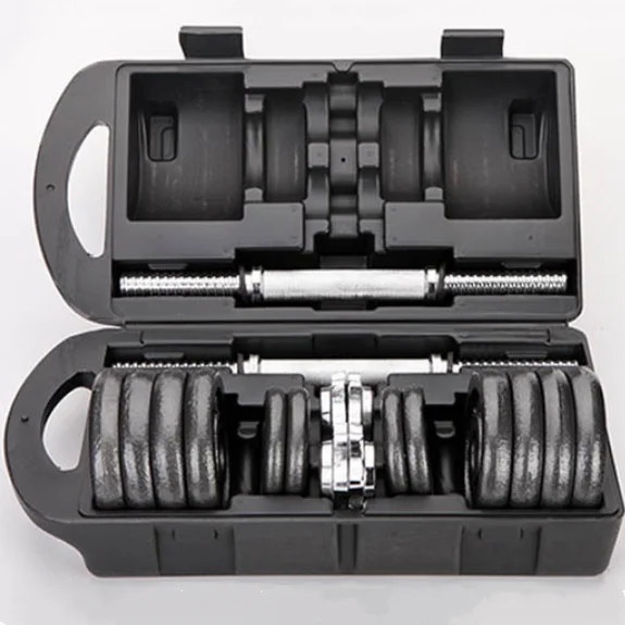 

Home Gym Training Equipment Weight Lifting Stoving Varnish 20kg Dumbbell Set, Black,grey