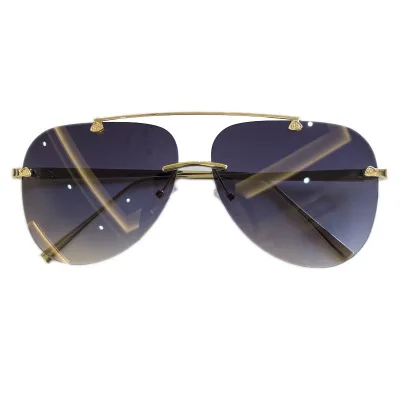 

Sunglasses 2021 For Men Vintage Rimless Alloy Aviation Pilot Brand Gradient Sun Glasses Female Metal Oval Shades Black Brown, Custom colors