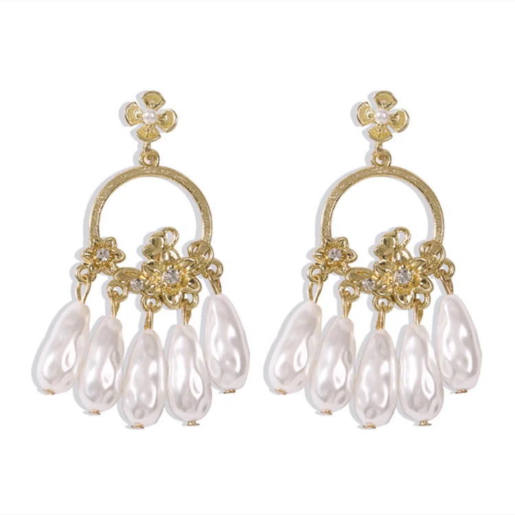 

Latest design Charm Earrings Jewelry women Gift Fashion tassel Design Clear pearl Fashion Earrings, Same as picture