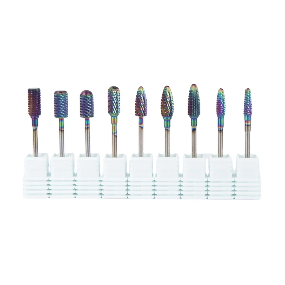 

2020 professional rainbow carbide bit small tapered solid polygon nail drill bit