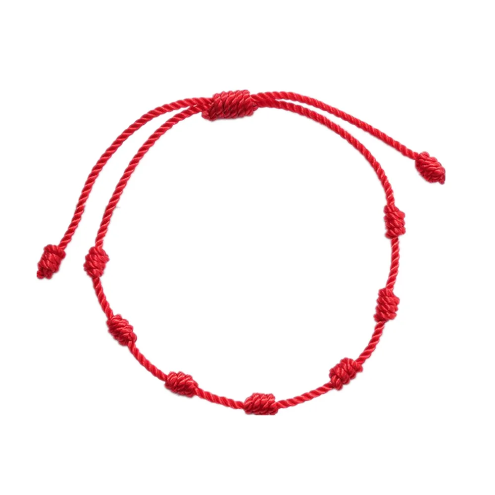 

Friendship Bracelet Adjustable 7 Knots Red String Bracelet Handmade Good Luck Amulet Rope Brcelete