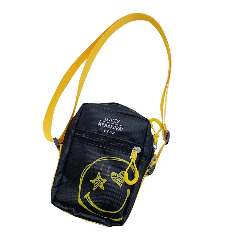 

Wholesale one-shoulder crossbody bag children 2022 new smile face mobile phone bag  fashion girls coin purse, Customized color