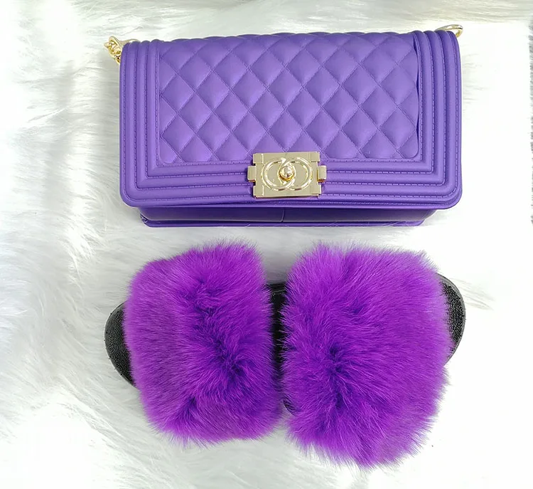 

GW Fox slide slide slippers with a stylish handbag for woman, Rich colors