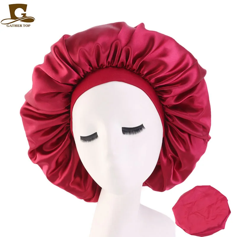 Fashion Big Size Sleep Bonnet Women Bath Cap Elastic Band Mix Color Hair Accessories Wholesale