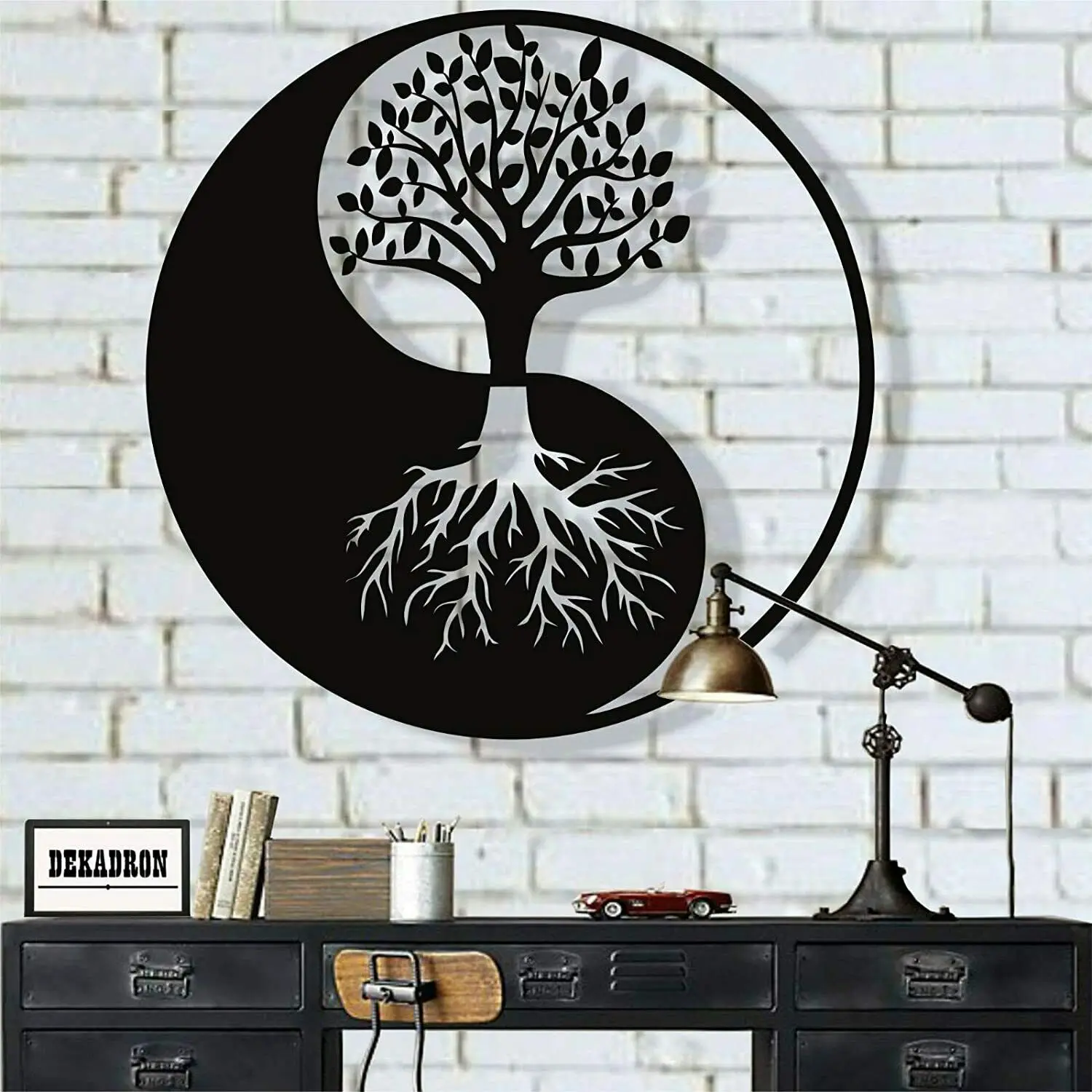 

Metal Wall Art, Tree of Life Wall Art, Metal Yin Yang Decor, Black