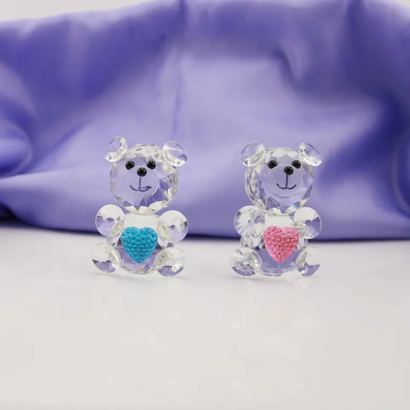 Cheap Lovely Crystal Glass Bear Figurines For Valentine Gifts Glass