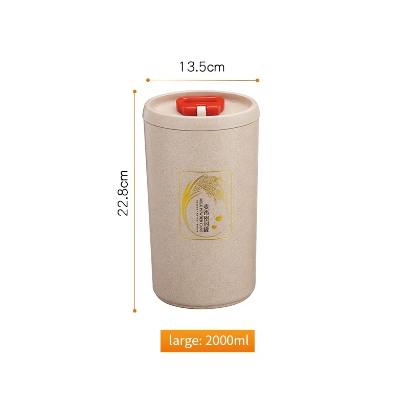 

2000ml Wheat Straw Vacuum Food Storage Canister Sealed Canister Jar With Lids