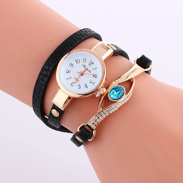 

2020 Branded ladies watches Fashion Women diamond bracelet watches Wrap Around Leatheroid Quartz Wrist Watch, 5color