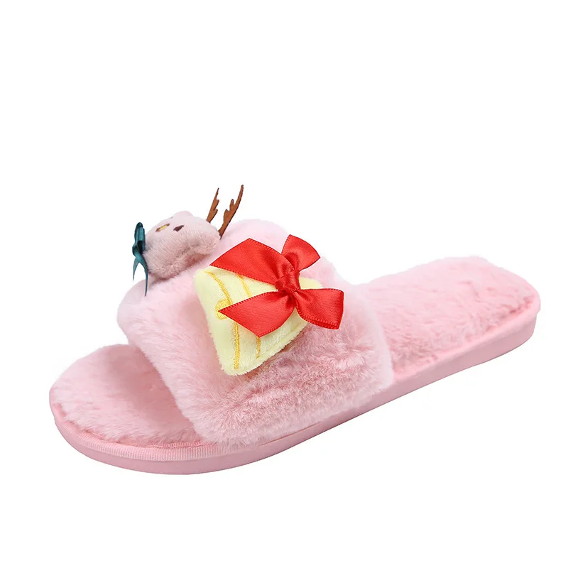 

Christmas kid and women winter warm sheepskin slippers Cotton indoor home wool slippers children&ladies