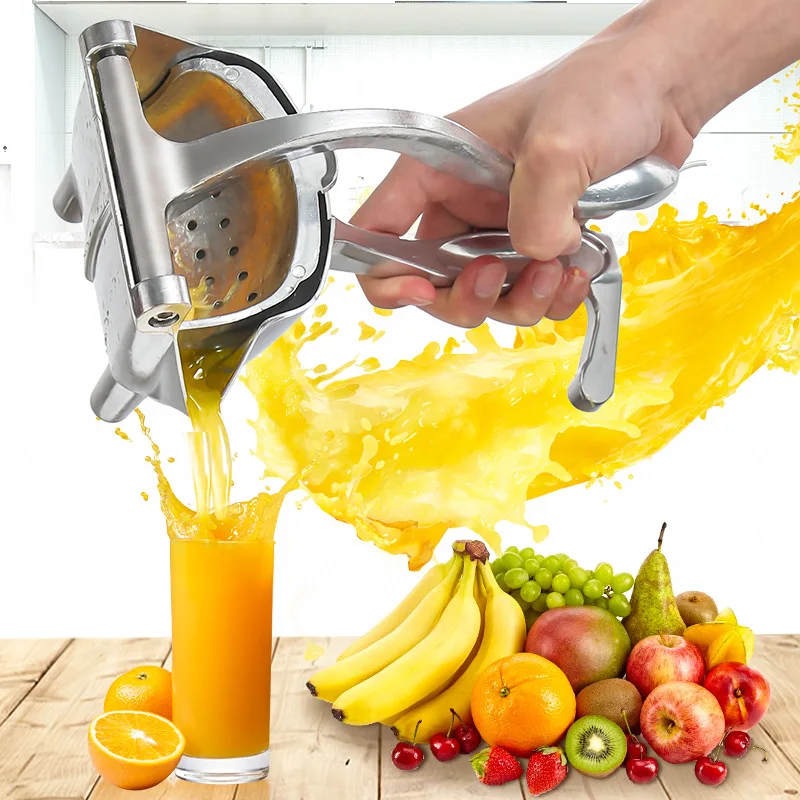 

Professional Hand Household Metal Aluminum Alloy Manual Juicer Extractor Fruit Maker Manual Juicer, Silver