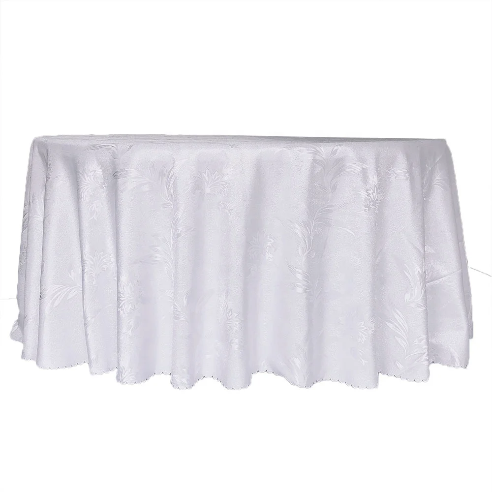 Wrinkle Free Fabric Washable Polyester Round Table Cover for Wedding
