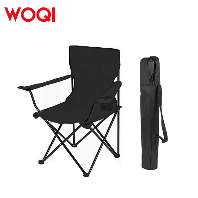 WOQI Factory Wholesale Customization Folding Portable Leisure Large Camping Soft Cushion Armchair Beach Chair Iron Oxford Park