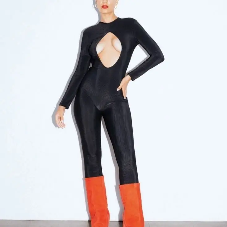 

FREE SAMPLE Stacked one piece jumpsuit sexy women rompers 2021 onesie adult onesie stack bodysuits jumpsuit women new arrival