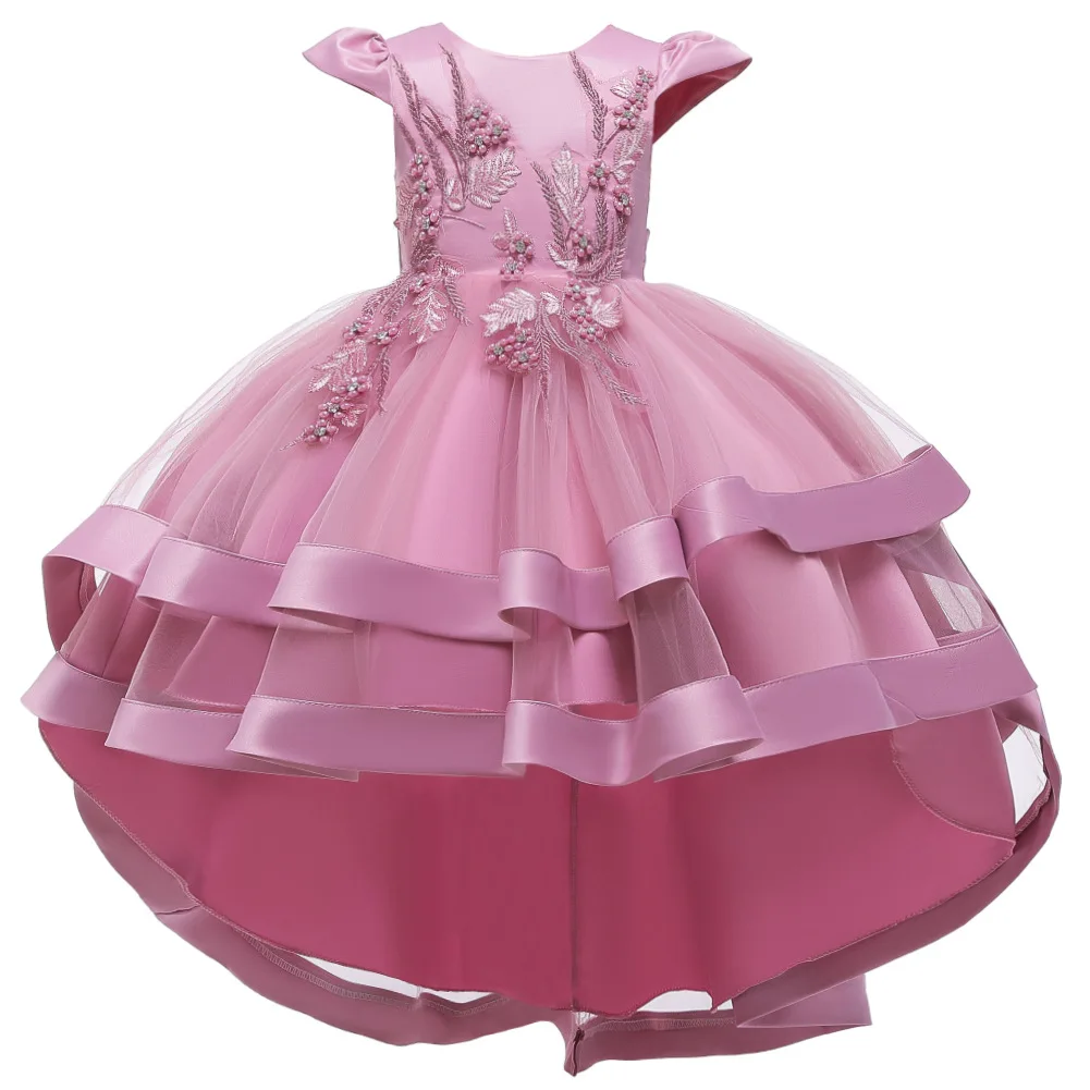 

Boutique Frock Kids Party Wear Flower Western Party Formal Trailing baby girls princess dress