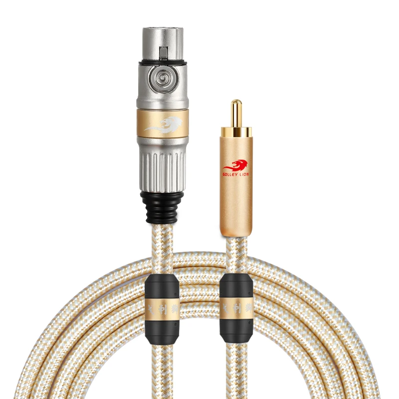 

Gold High Quality RCA Male to XLR Female OFC AUX Audio Cable Shielded For Speaker Amplifier Mixer Audio Cable 0.75-30M, Customizable